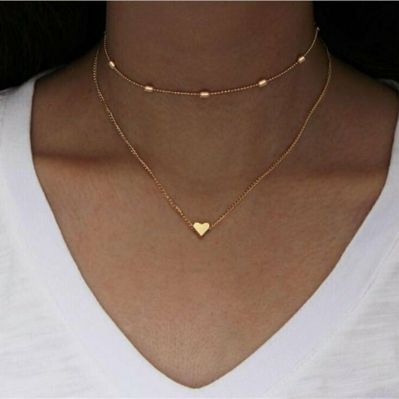 Jewelry - 3 for $30 New Dainty Layered Gold Heart Necklace